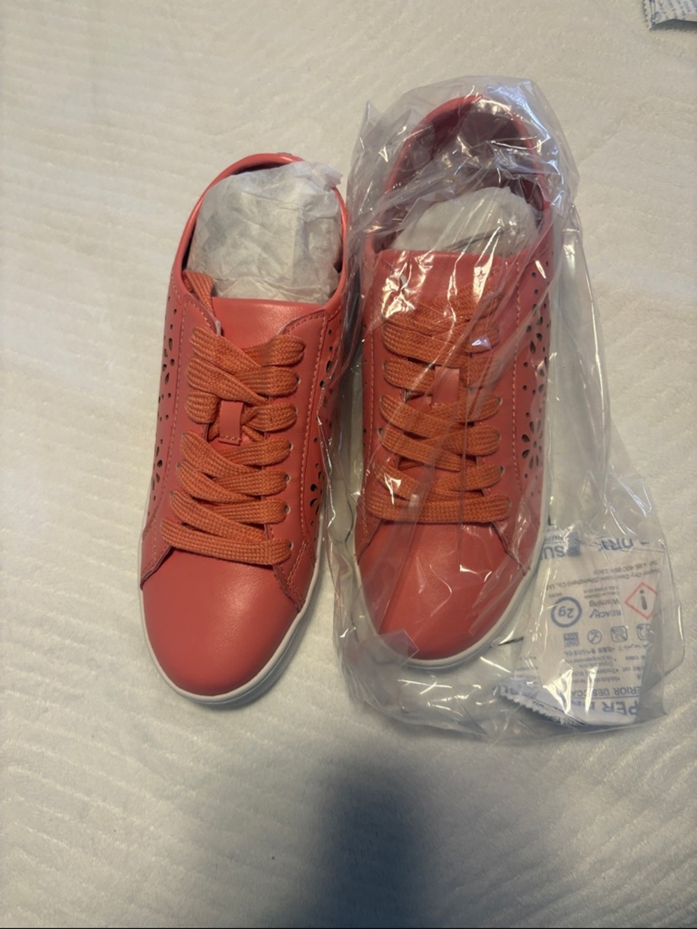 Isaac Mizrahi Coral Lace-Up Perforated Sneakers
